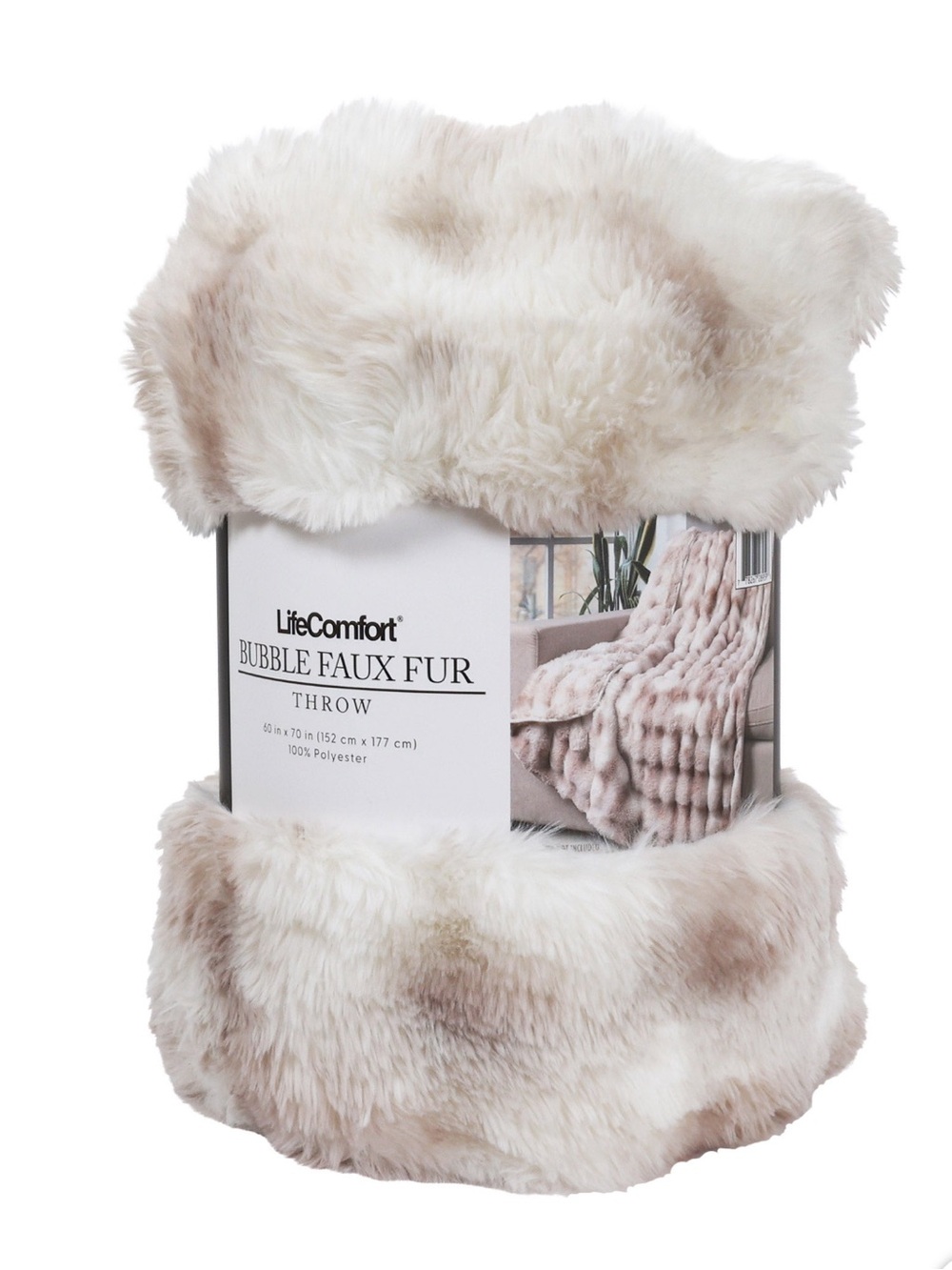 Life Comfort Bubble Faux Fur Throw 60”x70”
